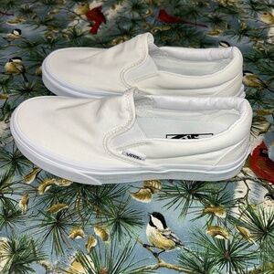 VANS Classic Slip-On Sneakers Mens US 4 Womens US 5.5 White Canvas Iconic Skate